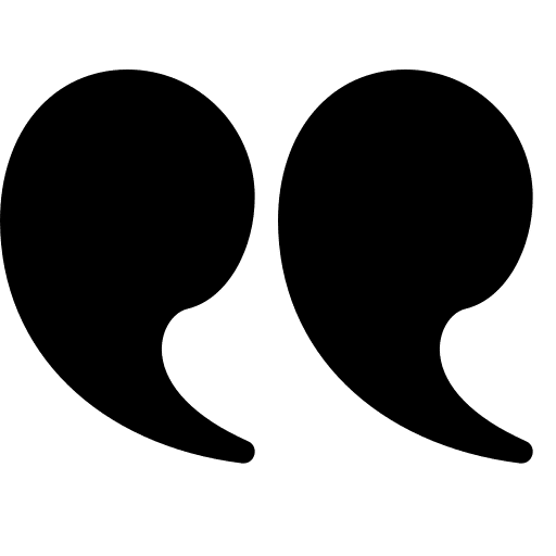 Right double quotation mark symbol in black.